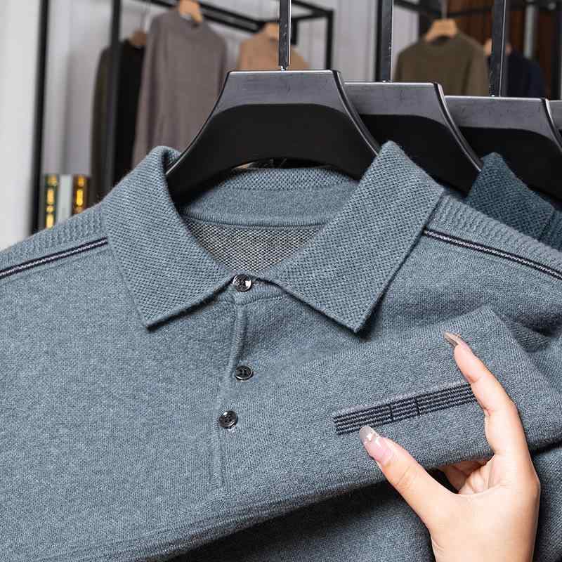 ニット メンズ セーター 男性用 ウール混紡 ストライプ柄 襟付き プルオーバー 秋冬 あったか 暖かい ビジネス 紳士服・カテゴリ: 羊毛混セーター・スタイル: プルオーバー・フィット: レギュラー・ネックライン: 襟付き・袖丈: 長袖・...