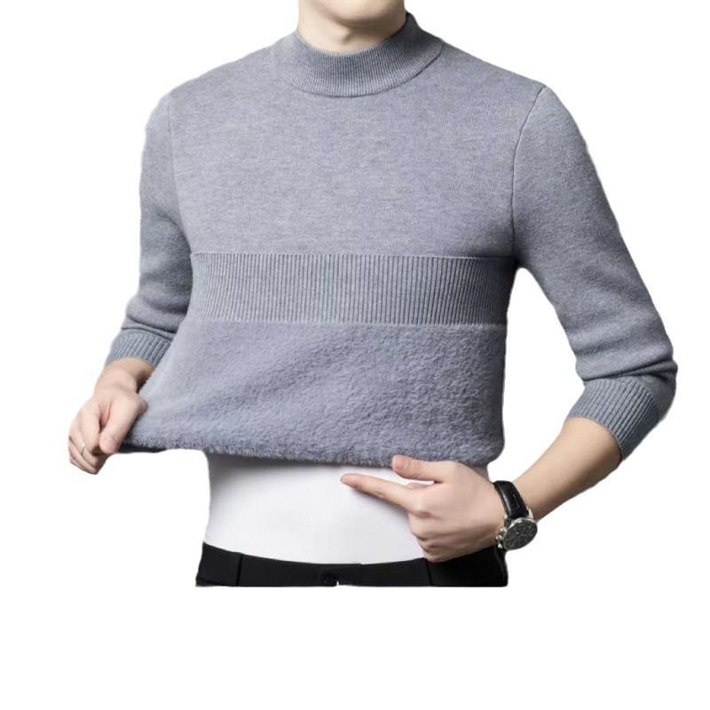 ニット・セーター 男性用 羊毛 混 トップス 秋冬 防寒 無地 タートルネック プルオーバー ゆったり 暖かい シニア カジュアル ラクダ色 グレー ネイビー ワインレッド ブラック