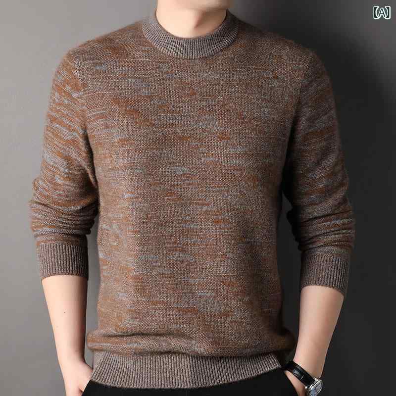 LINEAR shopのニット メンズ 男性用 セーター タートルネック 無地 厚手 秋冬 プルオーバー トップス カットソー あったか 暖かい 防寒 長袖 ミドル丈｜アングル2