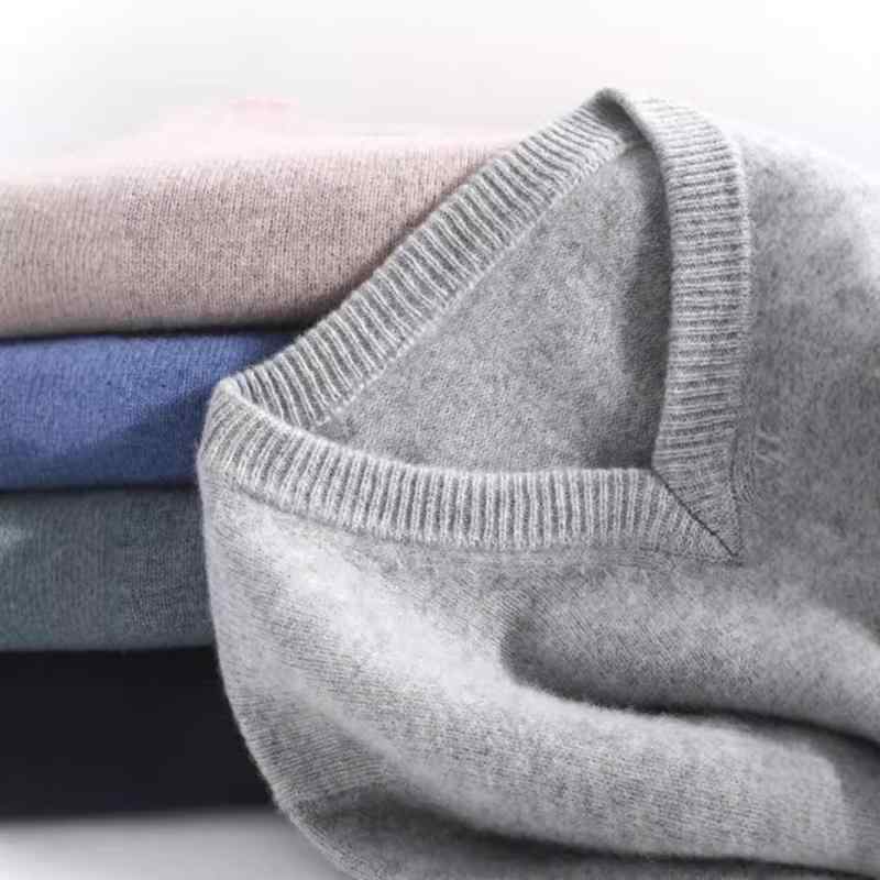 セーター メンズ 男性用 ニット Vネック プルオーバー 厚手 無地 ウール 混紡 暖か...