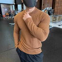 ニット メンズ Tシャツ 長袖 春物 トレーナー プルオーバー カットソー スポーティー カジュアル トップス コットン 無地 白 グレー ブルー カーキ ブラック 抹茶グリーン レッド
