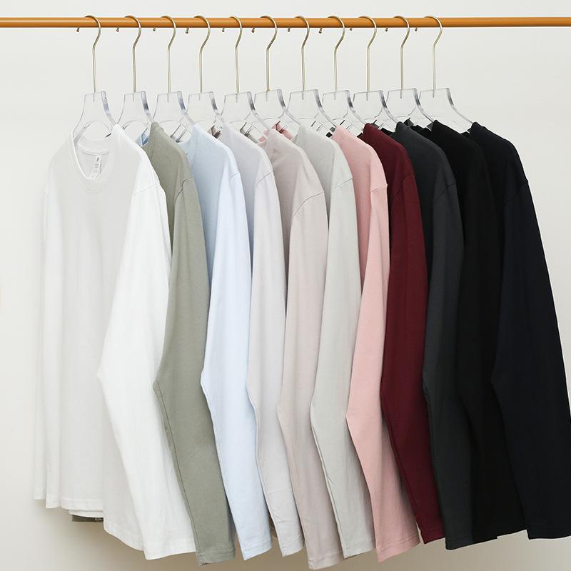 Rakuten - Tシャツ メンズ 男性用 長袖 コットン Tシャツ カットソー 丸首 インナー 普段使い 無地 トレーナー 白 黒 グレー 赤 春秋冬(x2)