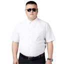 シャツ 男性用 大きいサイズ 半袖 ビジネス トップス 形態安定 ポリエステル 無地 ピンク系 深青 水色 ワインレッド 白 黒 夏