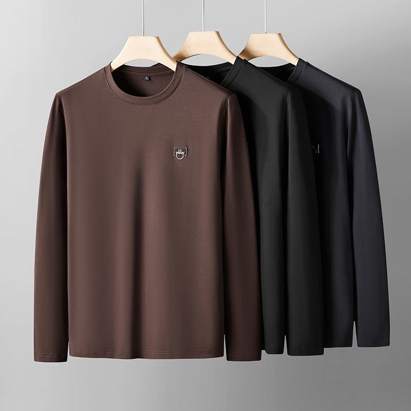 Tシャツ メンズ 男性用 大きいサイズ Vネック 丸首 再生繊維 長袖 Tシャツ ゆったり 普段使い・スタイル: ベーシック・主な素材: モダール・柄: 無地・フィット: ルーズ・対象: 大きいサイズ・種類: プルオーバー・ネックライン: 無・袖丈: 長袖・フード: なし・・季節: 春秋・誤差範囲: 1〜2cm・生地: モダール・主生地の含有量: 52.5%・シーン: 日常・技法: 色織り・カラー: ブラック, ダークグレー, コーヒー, ワインレッド, ロイヤルブルー・サイズ: XL, 2XL, 3XL, 4XL, 5XL, 6XL, 7XL・袖のタイプ: レギュラー・対象年齢: 成人・対象性別: 男性・製品カテゴリ: Tシャツ・重量: 約 約350〜400g・素材機能: 高さ色堅牢度