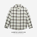 シャツ メンズ 男性用 長袖 コットン トップス アメリカン レトロ ダブルポケット ワークシャツ カジュアル ゆったり 春秋 米白 黒(x2)