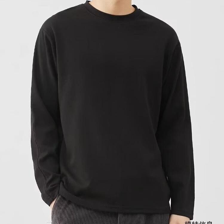 Tシャツ メンズ 男性用 長袖 無地 コットン クルーネック カットソー トップス 普段使い ルームウェア 春夏 秋冬