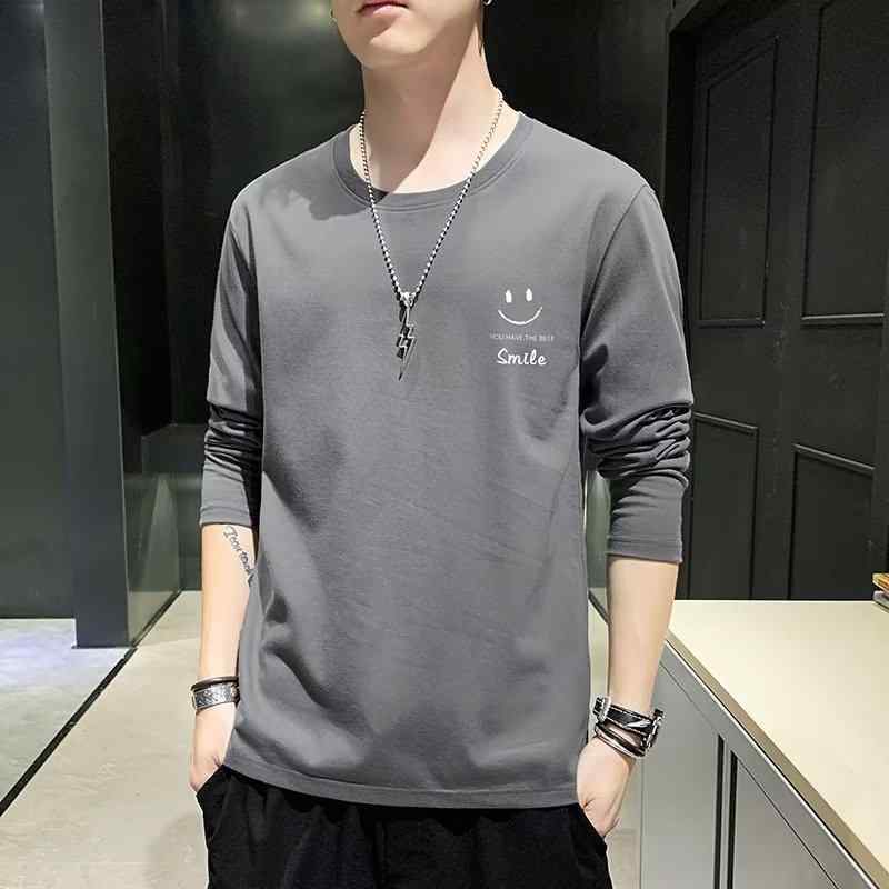 Tシャツ メンズ 長袖 薄手 ポリエステル 体型カバー カットソー トップス ラウンドネック プリント柄 カジュアル 普段使い ルームウェア ブラック グレー ホワイト