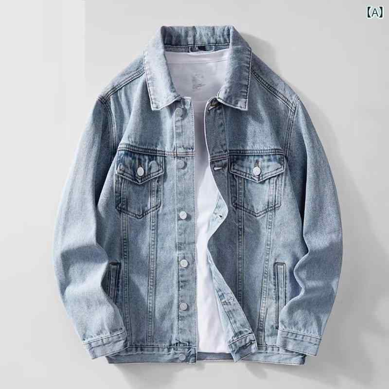 ジャケット メンズ デニム ウォッシュド加工 レトロ ブルゾン Gジャン アウター トップス ゆったり 普段使い カジュアル ストリート系 アメカジ 春秋 ポリエステル