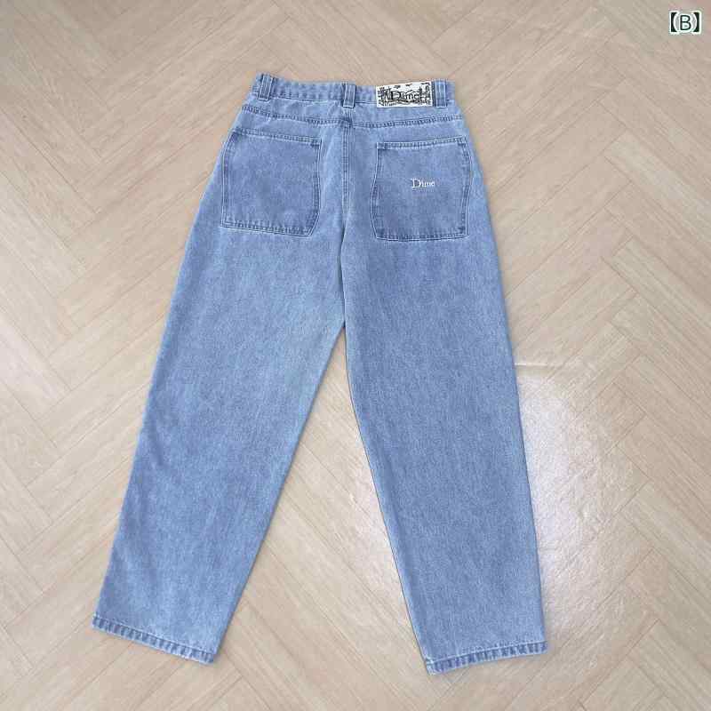 デニム メンズ ストレートパンツ ゆったり ローライズ ジーンズ ジーパン Gパン ズ...