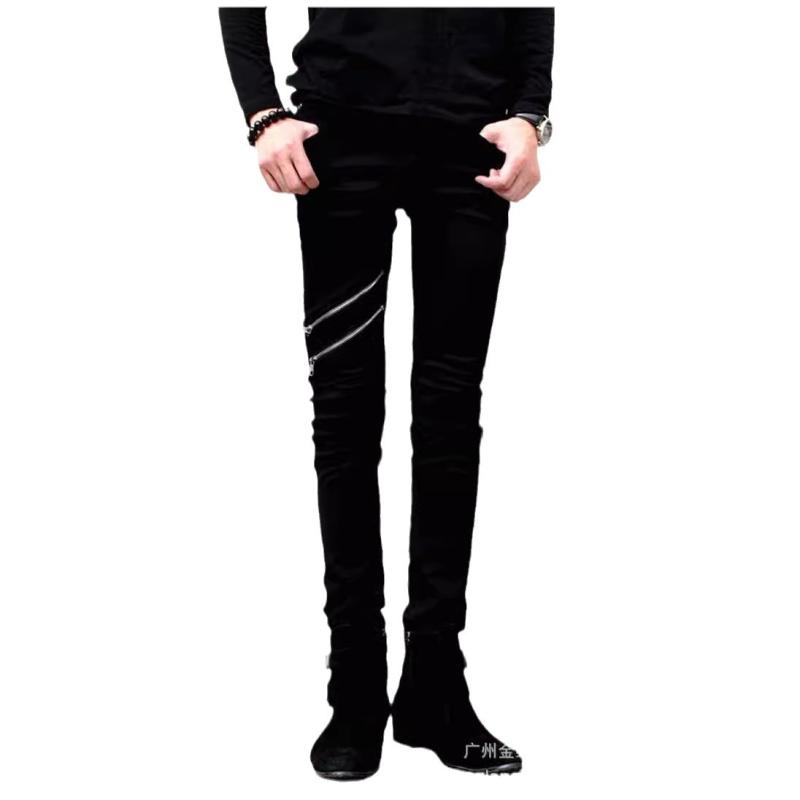 ジーンズ メンズ 黒 スキニー デニムパンツ ストレッチ 伸縮 ウォッシュ加工 スリムフィット 細身 ジーパン Gパン 男性用 ボトムス ズボン(x2)