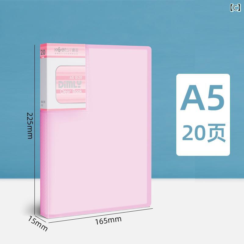 LINEAR shopの5 データ ブック 100 ページ 厚手 学生用 多層 透明 挿入 フォルダー A4 テスト 用紙 データフォルダー 32 k ペイント クリップ ステッカー 妊娠 検査 レポート チェック 単語 カード 収納｜アングル3