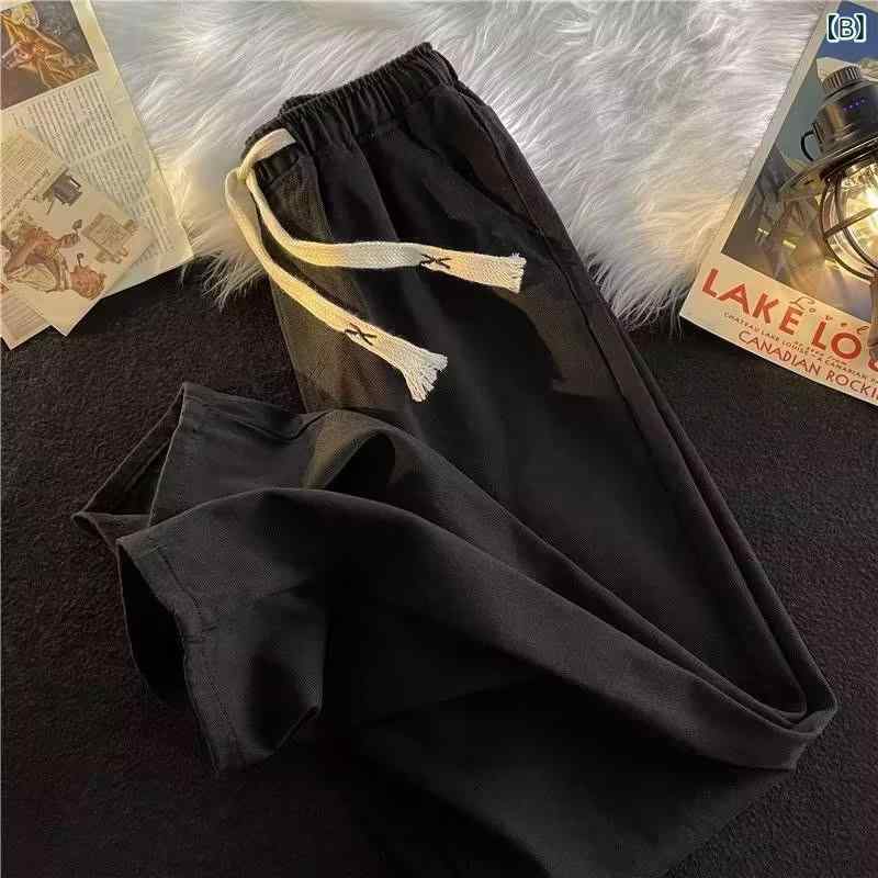 デニム メンズ パンツ ドローストリング 伸縮性 ウエスト ワイドレッグ ストレート ジーパン ズボン カジュアル 黒 グレー 紺 春秋 薄手