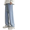 デニム メンズ ジーンズ ストレート ワイドレッグ 厚手 裏起毛 暖パン カジュアルパンツ 無地 秋冬 ブラック 黒 ブルー 青 グレー S M L XL 2XL 3XL