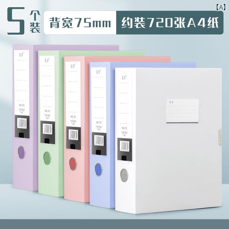 Morandi A4 ファイル ボックス 10個 パック データ 契約 書類 収納 プラスチック サイド ラベル大容量 ..