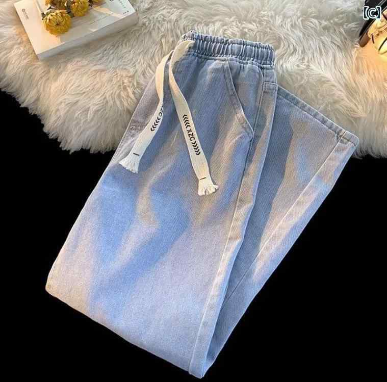 デニム メンズ ストレートジーンズ ジーパン ロングパンツ 韓国 系 デニムパンツ 中藍色 黒グレー 浅青 ブラック 春秋