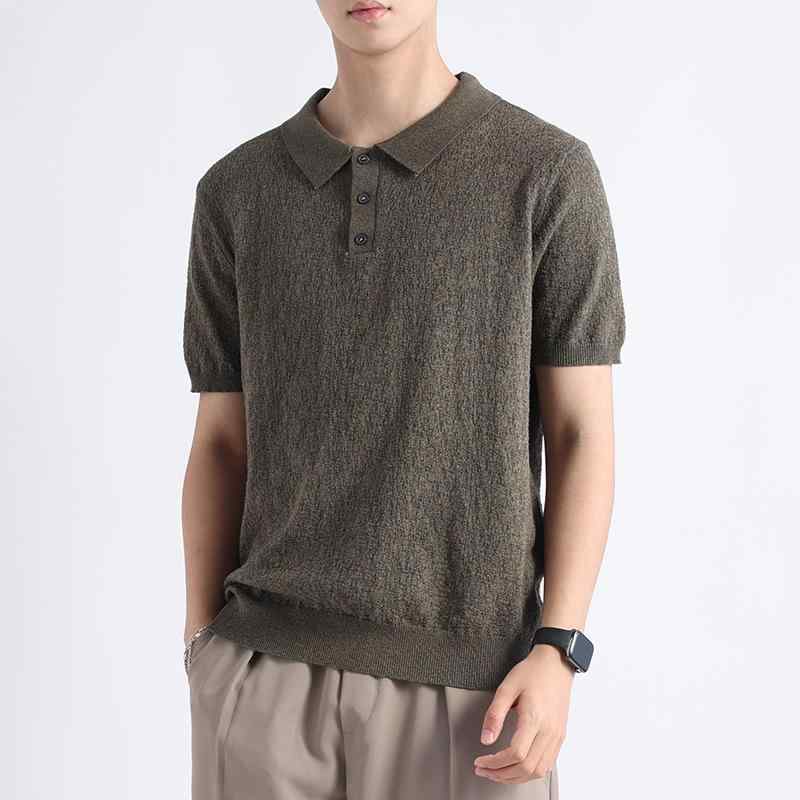 ポロシャツ メンズ 半袖 コットン混紡 ビジネスカジュアル トップス Tシャツ 紳士服 カットソー 黒 白 ..