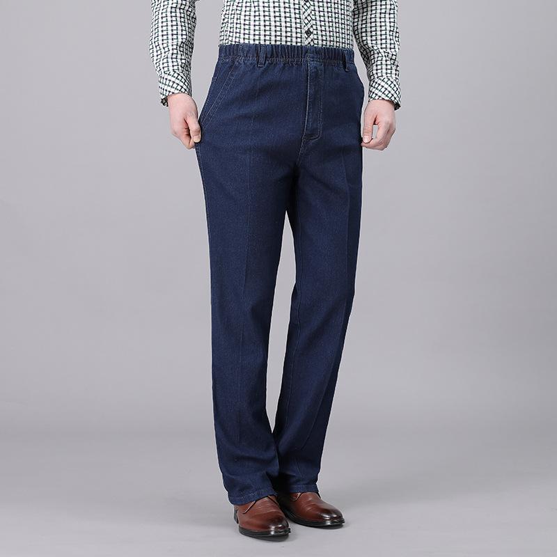 ジーンズ メンズ 紳士 シニア 高齢者 ズボン デニム パンツ イージーパンツ リラックス ゆったり ストレート 伸縮性 ウエストゴム 普段使い(x2)