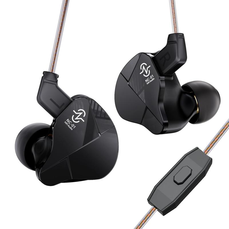 【Yinyoo CCZ NC01】 有線イヤホン イヤモニ風イヤホン earphones 10mm DD インイヤーイヤホン UV光硬化PCチャンバー 4g量軽化設計、リケーブル可能 OFCダブル並列リケーブル、ノイズキャンセリング 5