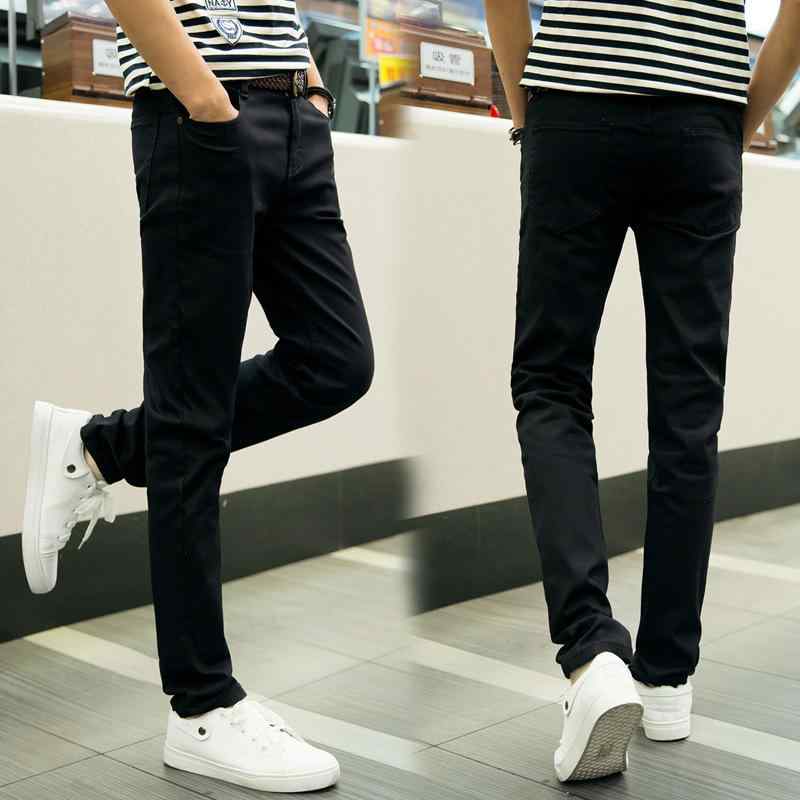 デニム メンズ デニムパンツ スリム テーパード 黒 ブラック ジーパン Gパン ストレッチ 伸縮性 秋 ズボン パンツ 男性用 カジュアル(x2)