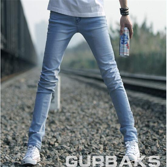 デニムパンツ メンズ 男性用 ストレッチ スリムフィット ブリーチ加工 ジーパン ジーンズ スキニーパン..