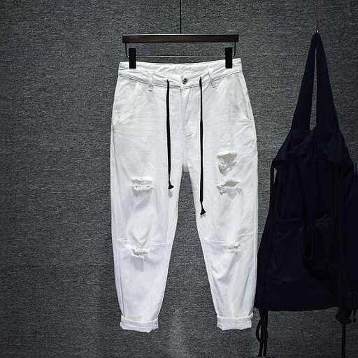デニム メンズ ハーレムパンツ 9分丈 テーパードパンツ 黒 ダメージ加工 ウォッシュ加工 ゆったりサイズ カジュアルパンツ デニム メンズ ハーレムパンツ 9分丈 テーパードパンツ 黒 ダメージ加工 ウォッシュ加工 ゆったりサイズ カジュアルパンツ