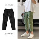 デニム メンズ ダメージジーンズ ストレート ルーズ 9分丈 パンツ カジュアル スキニー ゆったり 中 толстовка ウエスト 夏