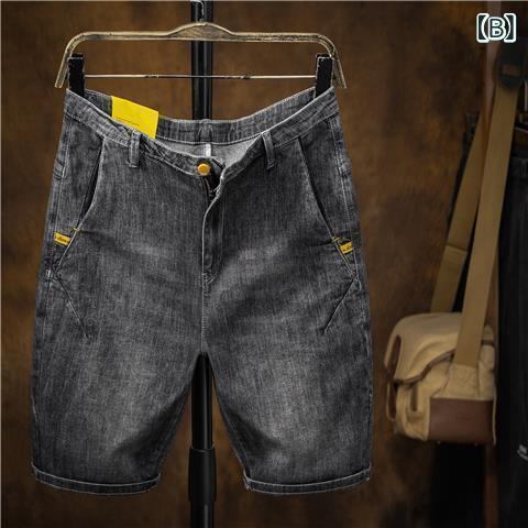 デニム メンズ ショートパンツ ハーフパンツ ダメージ加工 スリム ストレッチ ライトカラー 5分丈 短パン パンツ ブルージーンズ 黒 グレー カジュアル 普段使い