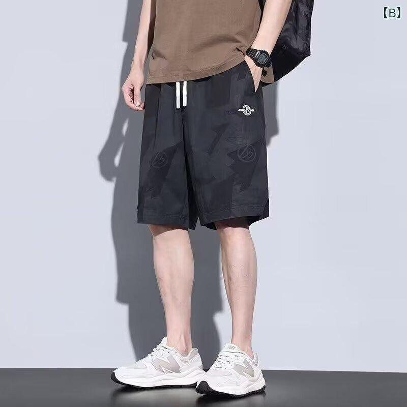 ハーフパンツ メンズ 薄手 接触冷感 涼感 通気性 カモフラ カーゴパンツ ストレート 普段使い 部屋着 アウトドア 春夏