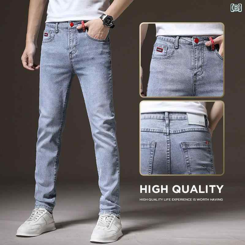 ジーンズ メンズ デニムパンツ 男性用 スキニー スリム 細身 水洗い加工 ストレッチ テーパード ロングパンツ ジーパン ズボン カジュアル 春秋 ブルージーンズ