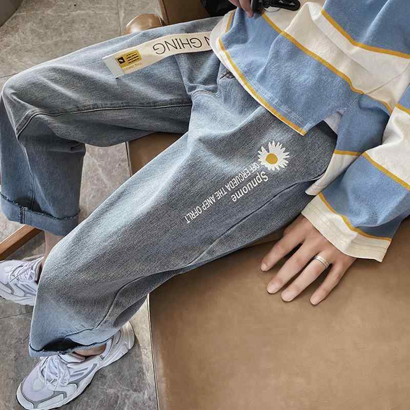 ジーンズ メンズ ストレート ゆるめ 韓国 ズボン デニムパンツ オールシーズン 普段使い(x2)