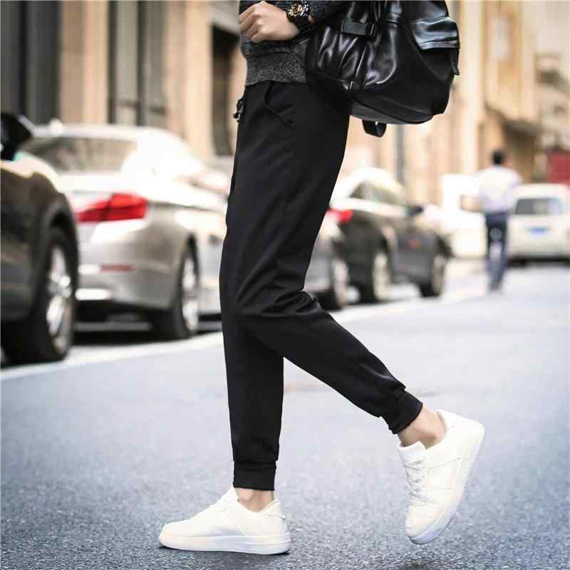 デニム メンズ テーパードパンツ 韓国 男性用 ジーンズ 刺繍 ストレッチ 9分丈 カジュアル スキニーパンツ ブラック系(x3)