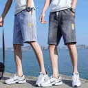 デニム メンズ ハーフパンツ 男性用 薄手 カジュアル 直筒 水洗い 7分丈 短パン 5分丈 ズボン 春夏 普段使い 部屋着