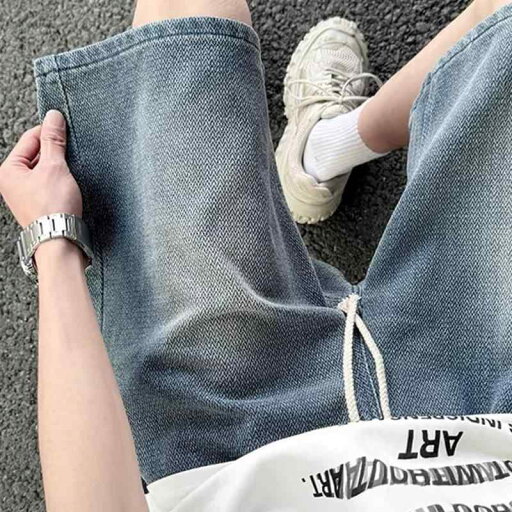 デニム メンズ ハーフパンツ ジーンズ 短パン 星柄 ウォッシュ加工 ゆったり 中 толстовка 5ポケット デニムパンツ ジーパン アメカジ カジュアル デニム メンズ ハーフパンツ ジーンズ 短パン 星柄 ウォッシュ加工 ゆったり 中 толстовка 5ポケット デニムパンツ ジーパン アメカジ カジュアル