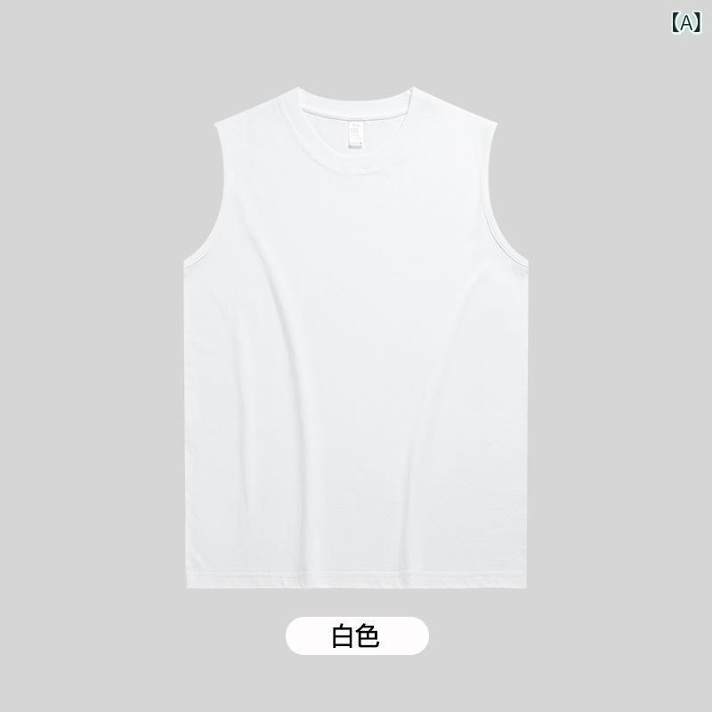 タンクトップ メンズ 男性用 ノースリーブ 白 黒 グレー 無地 コットン 接触冷感 運動着 ルームウェア 普段使い 大きいサイズ