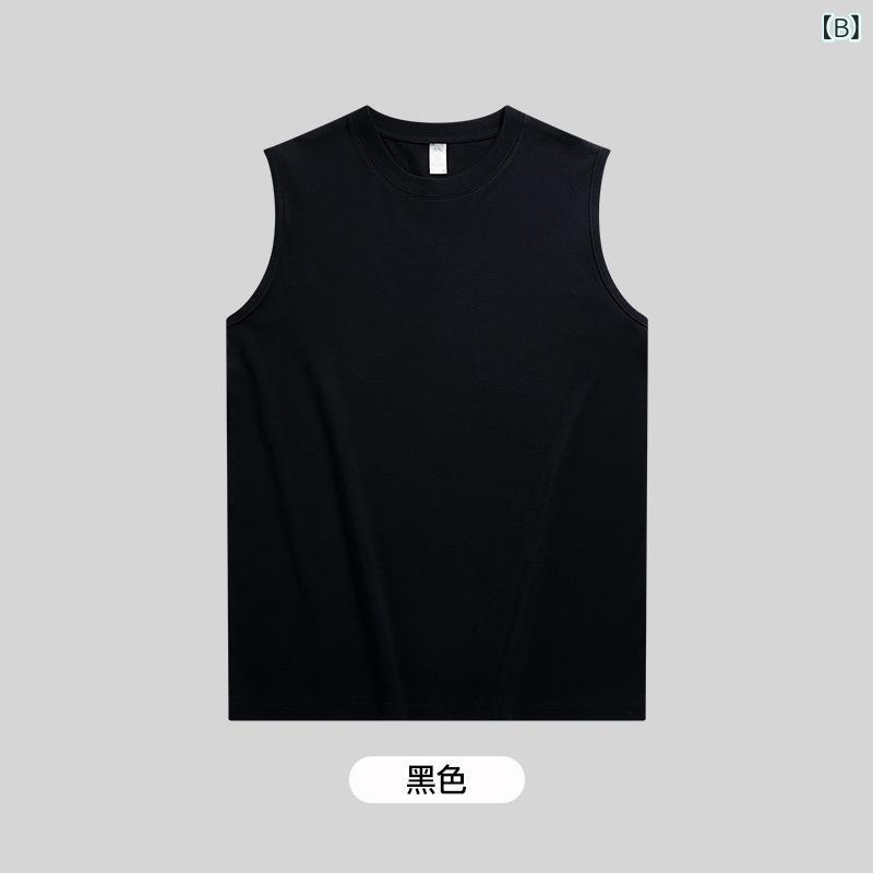 タンクトップ メンズ 男性用 ノースリーブ 白 黒 グレー 無地 コットン 接触冷感 運動着 ルームウェア 普段使い 大きいサイズ