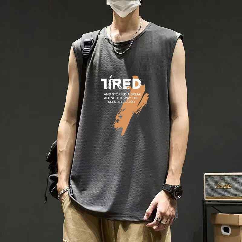 ベスト メンズ 男性用 スポーツウェア トレーニングウェア 接触冷感 吸湿速乾性 ノースリーブ Tシャツ ..