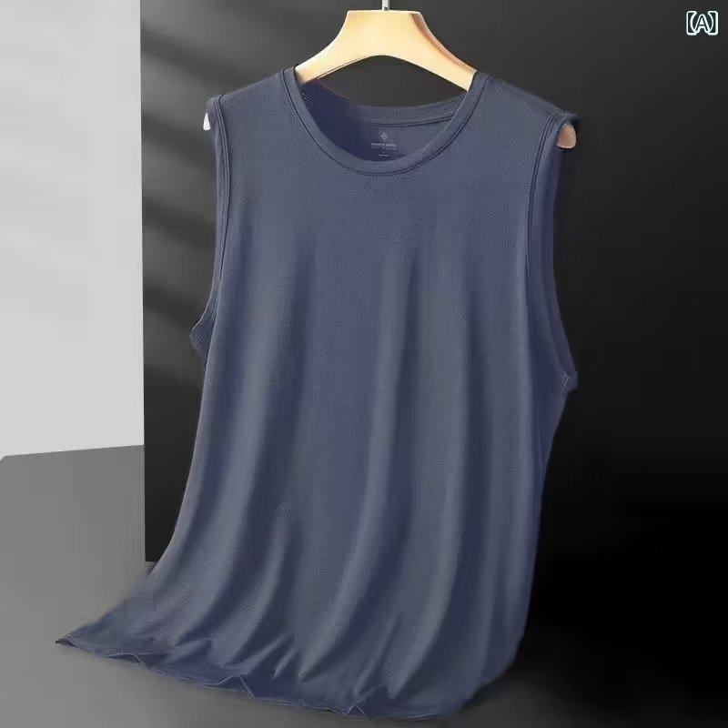 Tシャツ メンズ 男性用 スポーツウェア 接触冷感 吸湿速乾 ノースリーブ トップス ...