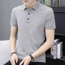 Tシャツ メンズ 半袖 ポロシャツ 襟付き 無地 薄手 ポリエステル 韓国 ビジネス カジュアル トップス 黒 白 グレー 大きいサイズ