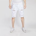 デニム メンズ ハーフパンツ ダメージ加工 ウォッシュ加工 5分丈 膝丈 ジーンズ ジーパン アメカジ ワークパンツ ズボン ボトムス 黒 ブラック 青 ブルー 白 ホワイト M L XL 2XL 3XL