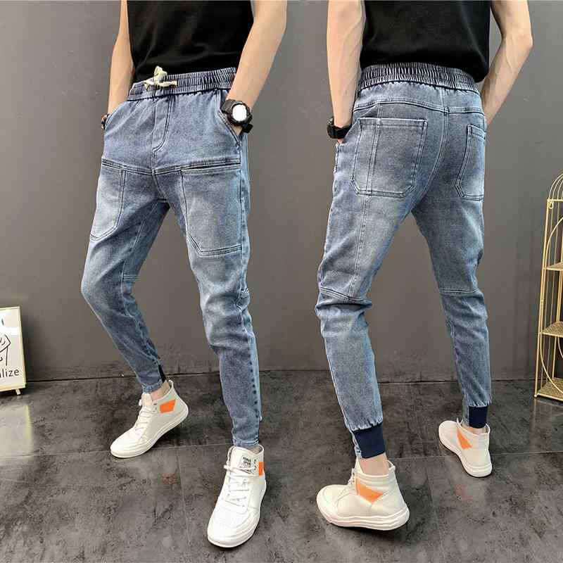 ジーンズ メンズ デニムパンツ 9分丈 テーパードパンツ カーゴパンツ ブルーストレッチ ウォッシュ加工 カジュアル(x2)