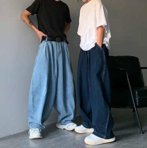 ジーンズ メンズ デニムパンツ ワイドレッグ ストレート ゆったり スポーツ カジュアル オールシーズン対応 ウォッシュ加工 インディゴブルー(x2) ジーンズ メンズ デニムパンツ ワイドレッグ ストレート ゆったり スポーツ カジュアル オールシーズン対応 ウォッシュ加工 インディゴブルー(x2)