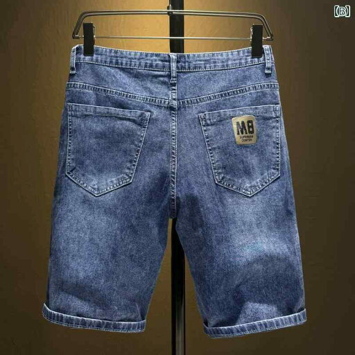 デニム メンズ デニムパンツ ジーンズ ハーフパンツ 5分丈 ストレート ゆったり ジーパン カジュアル 春夏 ブルージーンズ ブルー グレー ブラック