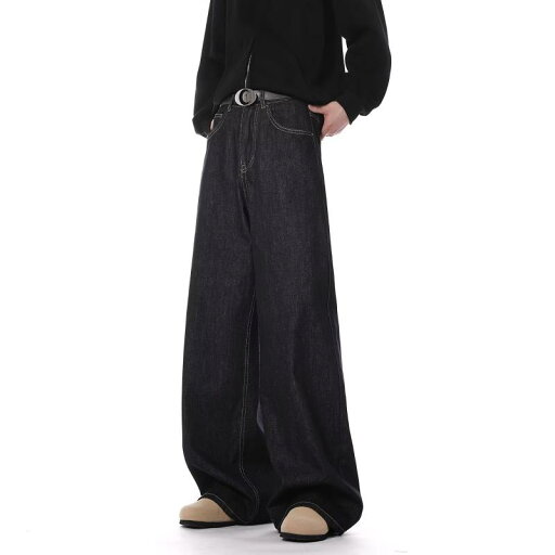 デニム メンズ ストレートパンツ ウォッシュ加工 ジーパン ズボン ワイドレッグパンツ ゆったり 春秋 ブラック デニムパンツ デニム メンズ ストレートパンツ ウォッシュ加工 ジーパン ズボン ワイドレッグパンツ ゆったり 春秋 ブラック デニムパンツ
