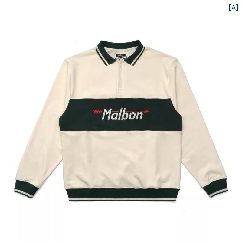 秋冬 ゴルフウェア メンズ ハーフジップ 多機能 万能 レジャー スポーツ 暖かい 長袖 オフホワイト ブ..