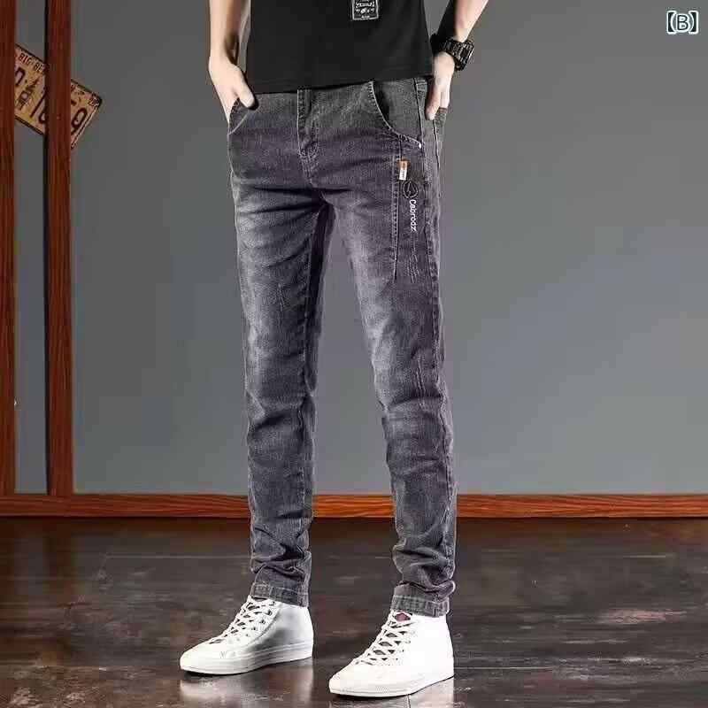 デニム メンズ ジーパン ストレート 伸縮性 ウォッシュ加工 ジーンズ ズボン 普段使い カジュアル ブラック グレー 28 29 30 31 32 33 34 36 四季