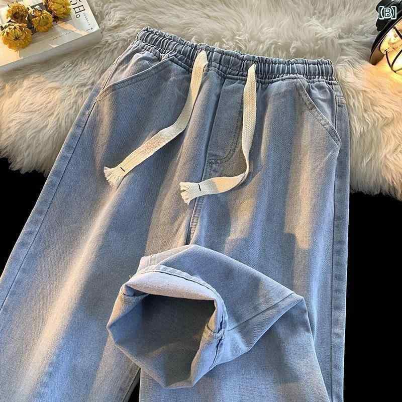 デニム メンズ ストレート ジーンズ ジーパン ズボン パンツ 9分丈 ゆったり ウエストゴム 伸縮性 ウォッシュ加工 カジュアル 黒 グレー 紺 春秋