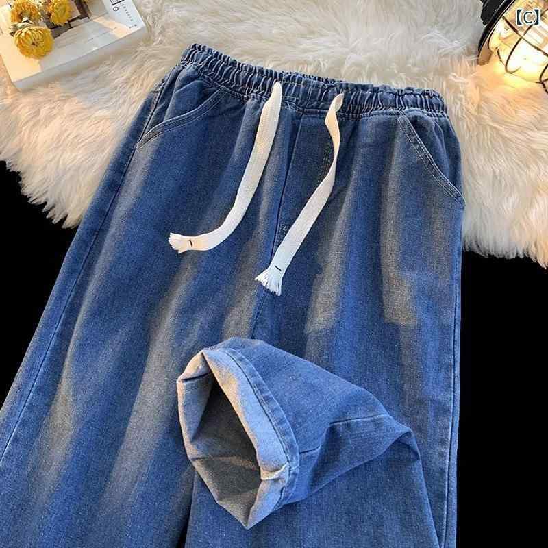 デニム メンズ ストレート ジーンズ ジーパン ズボン パンツ 9分丈 ゆったり ウエストゴム 伸縮性 ウォッシュ加工 カジュアル 黒 グレー 紺 春秋