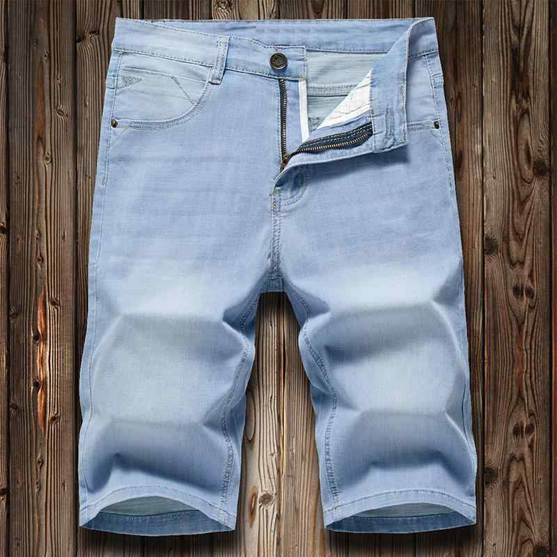 デニム メンズ ハーフパンツ 5分丈 ストレッチ 接触冷感 薄手 ズボン ジーパン 男性用 カジュアル 普段使い ライトブルー グレー