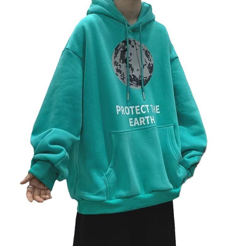 パーカー メンズ 秋冬 裏起毛 スウェット プルオーバー フード付き トップス 韓国 ゆったり 大きいサイズ カジュアル 普段使い デイリーウェア ブラック ホワイト グレー ブルー グリーン(x2)