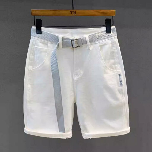 デニム メンズ ハーフパンツ ジーンズ ショートパンツ ワイドパンツ ストレート 中厚手 ホワイト カジュアル 普段使い デニム メンズ ハーフパンツ ジーンズ ショートパンツ ワイドパンツ ストレート 中厚手 ホワイト カジュアル 普段使い